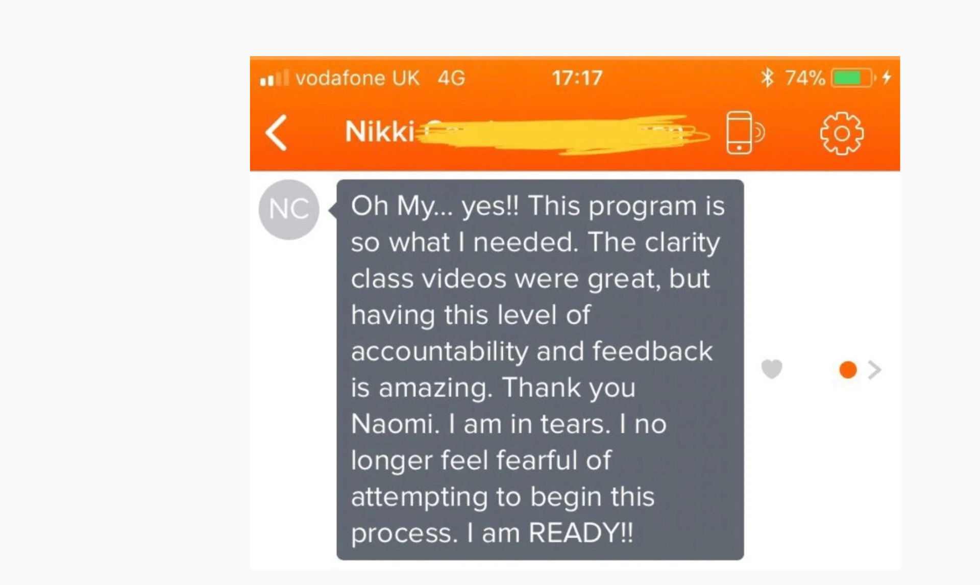 Nikki's testimonial about accountability