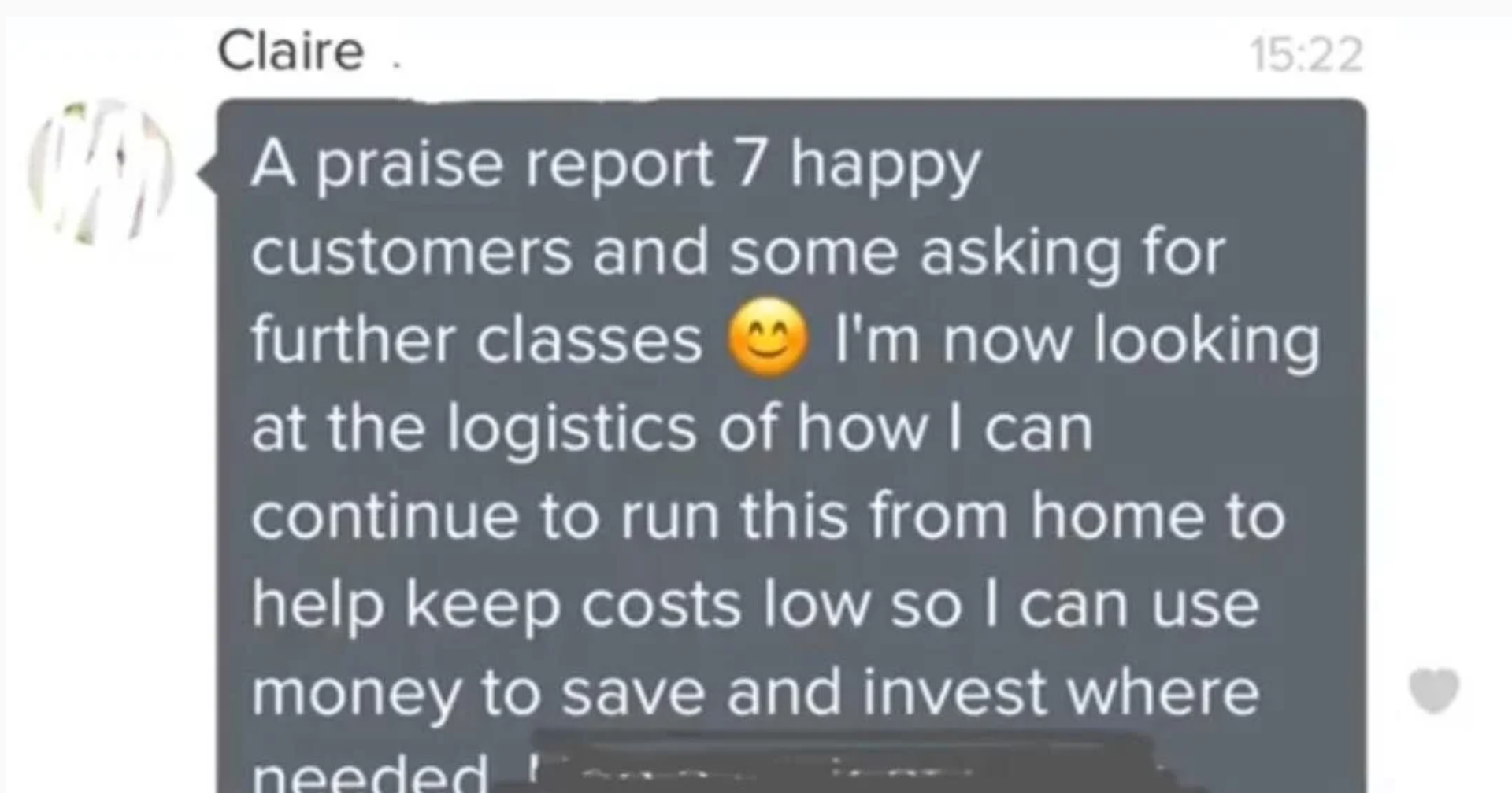 Claire's praise report testimonial