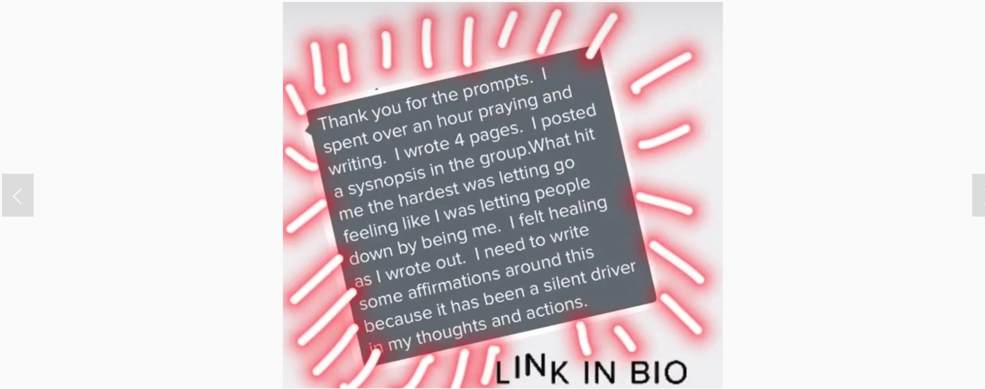 Client testimonial about journal prompts